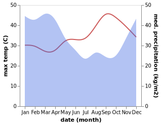 temperature and rainfall during the year in Singosari