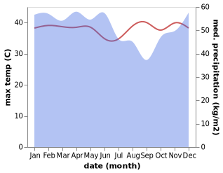 temperature and rainfall during the year in Kotawaringin
