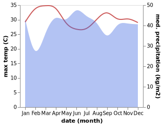 temperature and rainfall during the year in Sapu Padidu