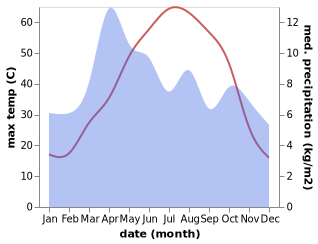 temperature and rainfall during the year in Adraskan