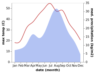 temperature and rainfall during the year in Nurgal