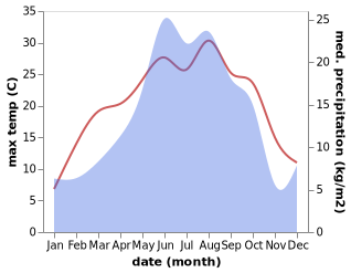 temperature and rainfall during the year in Chochkan