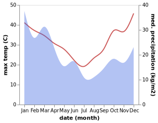 temperature and rainfall during the year in Belrose