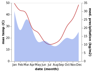 temperature and rainfall during the year in Binalong