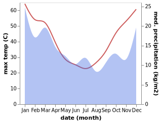 temperature and rainfall during the year in Broken Hill