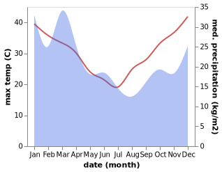 temperature and rainfall during the year in Cundletown