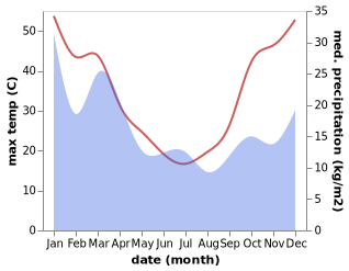 temperature and rainfall during the year in Forbes