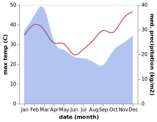 temperature and rainfall during the year in Beecher