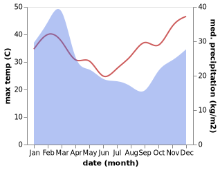 temperature and rainfall during the year in Burua