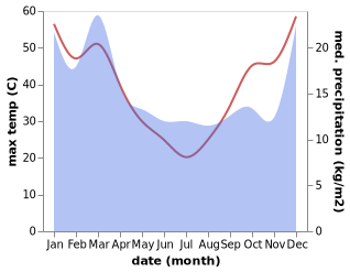 temperature and rainfall during the year in Ceduna