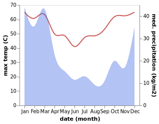 temperature and rainfall during the year in Port Hedland