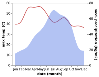 temperature and rainfall during the year in Ishurdi