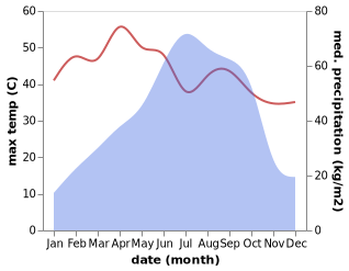 temperature and rainfall during the year in Nalchiti