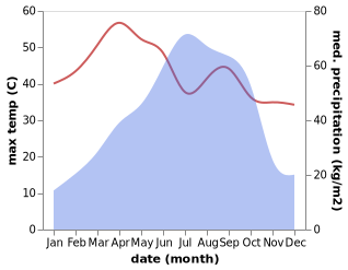 temperature and rainfall during the year in Tungipara