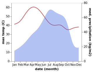 temperature and rainfall during the year in Naolamari