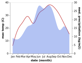 temperature and rainfall during the year in Celic