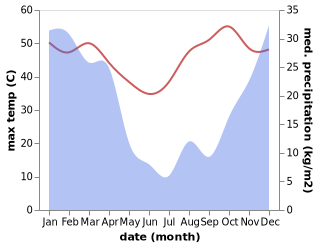 temperature and rainfall during the year in Bokaa