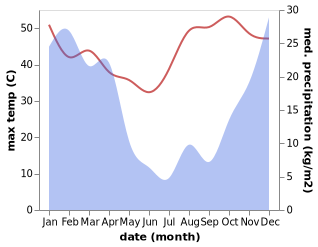 temperature and rainfall during the year in Janeng