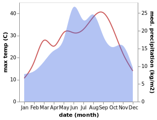 temperature and rainfall during the year in Strelcha