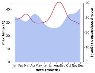 temperature and rainfall during the year in Makamba