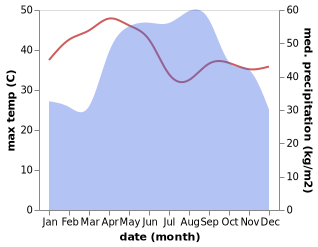 temperature and rainfall during the year in Virochey