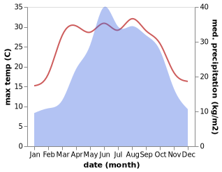 temperature and rainfall during the year in Mawuba