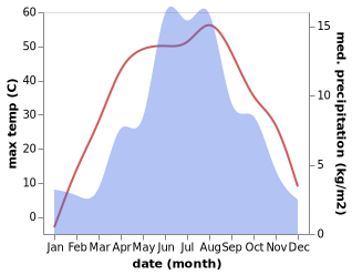 temperature and rainfall during the year in Chijinpu