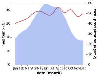 temperature and rainfall during the year in Antang