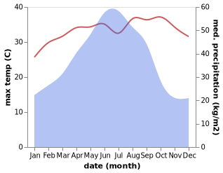 temperature and rainfall during the year in Damaishan