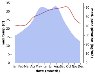 temperature and rainfall during the year in Hongqi