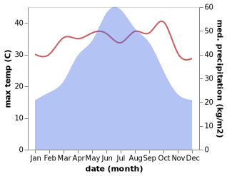 temperature and rainfall during the year in Fuyang