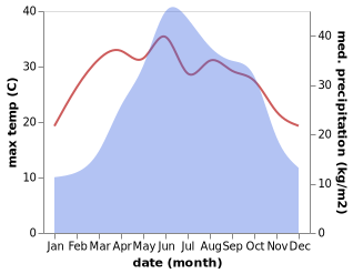 temperature and rainfall during the year in Chumi