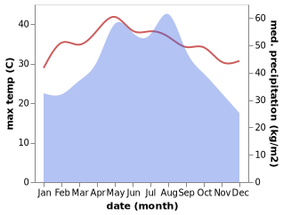 temperature and rainfall during the year in Chongxing