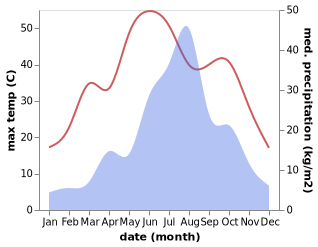 temperature and rainfall during the year in Xinmatou