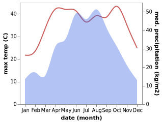 temperature and rainfall during the year in Baimasi