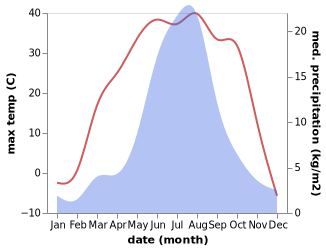 temperature and rainfall during the year in Bala Ga'er Gaole