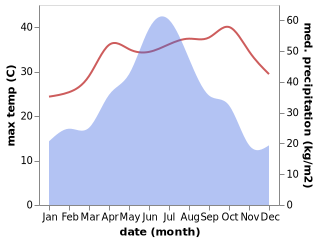 temperature and rainfall during the year in Dongping