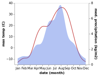 temperature and rainfall during the year in Da Qaidam