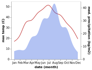 temperature and rainfall during the year in Shengrenjian