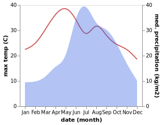 temperature and rainfall during the year in Jinping