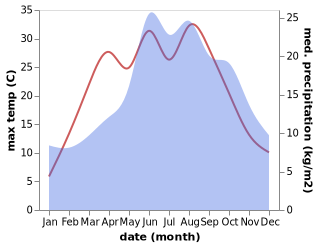 temperature and rainfall during the year in Bily Kostel nad Nisou