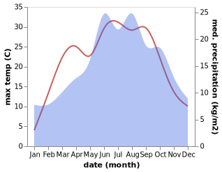 temperature and rainfall during the year in Borotin