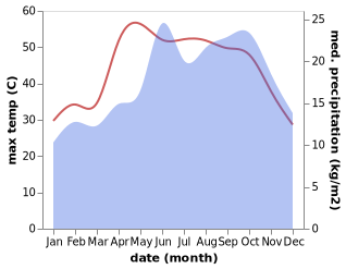 temperature and rainfall during the year in Zifta