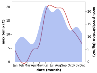 temperature and rainfall during the year in Salme