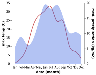 temperature and rainfall during the year in Virtasalmi