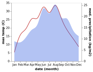 temperature and rainfall during the year in Abtswind