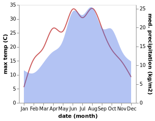 temperature and rainfall during the year in Adelsdorf