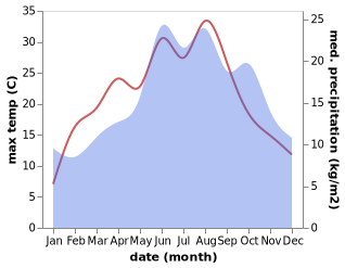 temperature and rainfall during the year in Alt Wallmoden