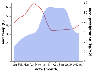 temperature and rainfall during the year in Gopalur