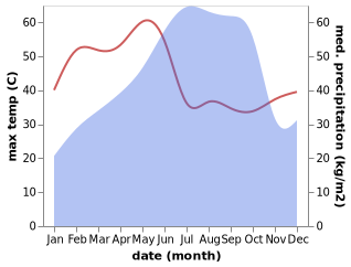 temperature and rainfall during the year in Tadepallegudem